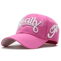 Rosa Baseballkappe mit 3D Finally Stickerei und gebogenem Schirm als Sonnenschutz - Rosa