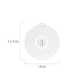Coperchio in silicone bianco da 15cm per microonde con maniglia per conservazione cibi - 15cm (Piccolo)