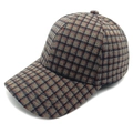 Vista dettagliata del cappellino da baseball a quadri vintage con trama del tessuto - M (56-58cm) / caffè