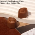 Deep brown resin Hokkaido chocolate miniature charm with radial stripes for DIY crafts - Almond - Chocolate Color