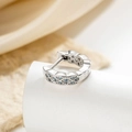 Orecchini geometrici in argento con zirconi blu e design a cerchio con griglia - Azzurro (Singolo)