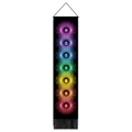 Bohemian black tapestry featuring seven colorful chakra symbols and bottom tassels - 32.5x130cm / Style 12 (Glowing Style Chakra)