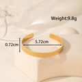 Adjustable golden hollow stainless steel bangle with elegant honeycomb geometric texture - Honeycomb Geometric