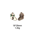 Front and back detail of Christmas sock alloy pendant with letter B and enamel finish - Letter Christmas Sock-18*20mm
