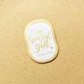 Oval white gift tag with gold foil 'a Special gift' lettering and elegant border - Oval Card