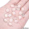 Durchsichtige 8x10mm ovale Glasperlen in der Hand für DIY-Schmuckherstellung - Rechteck 8x10mm (20 Stück/Packung)