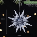 Sparkling transparent acrylic star ornament with silver glitter for Christmas decor 12.5cm - Fine Powder Multi-pointed Star