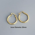 20mm gold-plated 925 sterling silver hoop earrings with minimalist polished finish - Inner Diameter 20mm / Gold