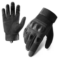 Tactical full finger gloves in black with hard shell protection and non-slip palm grip - M / Z907 / Black