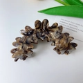 Pince à cheveux ondulée en acétate avec texture marbrée écaille de tortue élégante - 6# Café Ondulé