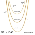 Détails du collier doré multicouche avec trois longueurs de chaîne et le poids - Style Multirang Chaîne Fine Perle (NB-N1363)