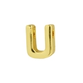 Classic 18k gold plated letter U pendant with polished finish for DIY necklaces - Letter U