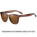 Polarized sunglasses with fine-line brown textured frames and tea-tinted lenses C241-P102 - Fine-line Tea Pattern / Tea Lens