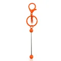 Vibrant orange beaded keychain accessory with DIY metal rod and plastic carabiner - Bright Orange