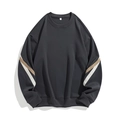 Sweat-shirt gris anthracite à col rond avec manches color-block et coupe ample - M / gris foncé