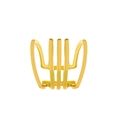 Polished gold multi-layer hollow U-shaped ear cuff with minimalist geometric design - Gold
