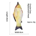 Realistic goldfish pattern cat wand refill toy with feathers and bell attachment - Crucian Carp Replacement Head / [product Attributes] This Product Is A [replaceable Head For A Pet Cat Toy]. Its Design Mimics A [crucible Fish] Featuring Realistic Fish Scale Textures. The Main Colors Are [yellow Light Brown And Silver-gray] With A Black Hanging Loop At The Top. The Material Appears To Be [digitally Printed Fabric And Filling Cotton]. [visual Presentation] The Image Uses A [pure White Background] Layout With Specifications And Parameters And The Product Is Vertically Centered. Image Quality Is [high] With Clear Product Details And Accurate Exposure. Aesthetics Are Rated [medium] With An Overall Score Of [7.0]. The Visual Style Leans Towards Purely Functional Display; While Clear And Intuitive It Lacks A Strong Brand Feel. [text Content] The Image Contains Four Parameters That Need Translation (to_translate): Length Width Weight And Product Name. There Are No Watermarks Or Marketing Phrases. [logistics Labels] None [infringement Risk] Product Infringement: None Probability Of Infringement [0.0]. Background Infringement: None. [product Parameters] Length: 20cm; Width: 8cm; Weight: Approx. 20g; Product Name: Crucian Carp Replacement Head.