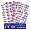 USA 250th Independence Day stickers set with 270+ flags and map designs for decoration - Style B / 16 Sheets Pack