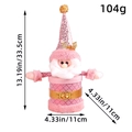 Rosa Weihnachtsmann-Plüsch-Süßigkeitendose mit Maßen 33,5 cm Höhe und 11 cm Breite - Weihnachtsmann