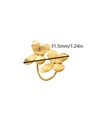 Elegante anillo de mariposa en acero inoxidable chapado en oro 18k de 31,5 mm de ancho - Estilo de Doble Mariposa