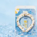 Cooling neck ring with yellow duck pattern in clear plastic blister packaging - Daisy Duck Printed Pattern / Beige