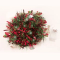 Christmas tinsel garland with red and green sequins, LED socks, and battery box - Christmas Sock (S212)
