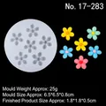6-cavity flower silicone mold for chocolate and resin crafts with product dimensions - Seven-Hole Flower Style (17-283) / Clear