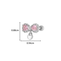 Silver bow stud earrings with pink heart gemstones and dangling heart pendants - 7# Silver (Bowknot Dangle)