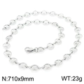 Silver stainless steel coin chain necklace with lobster clasp, 710x9mm and 23g weight - 71CM / Silver Necklace (KN228578-Z)