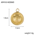 Detailed view of golden seashell pendant with dimensions 1.9cm height and 1.5cm width - Gold Scallop Pendant-1.9x1.5cm
