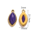 Marquise purple natural stone pendant with gold stainless steel plating and size dimensions - Lapis Lazuli