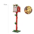 Red 75cm Christmas mailbox decoration with snowflake and pinecone accents with lights - Height 75cm / Includes LED String Lights / Red - Snowflake Mailbox
