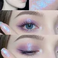 Sombra de ojos líquida nacarada azul violeta con efecto purpurina galaxia en piel - 03# Cristal Uva Púrpura