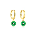 S925 sterling silver avocado fruit earrings with green enamel and golden details - 925 Silver / Kiwi
