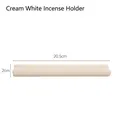 Porta incenso minimalista in ceramica bianco crema XC1018-1, vassoio decorativo 20,5cm - XC1018-1 Porta incenso a striscia bianco latte