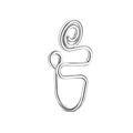 Silver spiral faux nose ring clip made of non-piercing stainless steel wire - Style 3 Silver