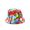 Artistic camouflage bucket hat with colorful abstract graffiti patterns for sun protection - One Size / Multi-color Graffiti Style(01)