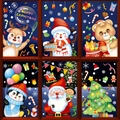 Adesivi elettrostatici natalizi per finestre con Babbo Natale, renne e pupazzi di neve - Set da 6 pezzi