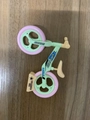 Mini mint green and pink balance bike toy keychain with functional wheels - Large / Pink Tire