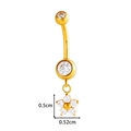 Golden titanium belly button ring with butterfly pendant and sparkling zircon stones - Gold Five-Petal Flower Pendant Style (T2530-4#Gold)