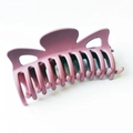 Matte pink purple 12cm bow hair claw clip with curved comb teeth for women - Rose Red