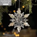 Sparkling transparent acrylic snowflake ornament with gold sequins for Christmas trees - Snowflake Type C