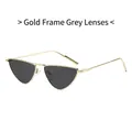 Occhiali da sole cat-eye chic con montatura in oro e lenti grigio scuro - Montatura Oro Nero Grigio