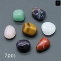Lot de 7 pierres de chakra naturelles polies aux formes irrégulières et couleurs variées - Lot de 7 pièces Style 1