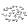 Letter J stainless steel pendant charm with top hole for DIY jewelry making in silver finish - Letter J