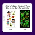 Luminous kids astronaut tattoo sticker with glowing space patterns 10.5x6cm - Luminous Space Y-051