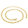 Collana a catena a maglie marine in acciaio inossidabile dorato con chiusura a moschettone - Collana 6mm x 45cm / Oro