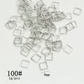100 silberne quadratische Binderinge 8mm für die DIY-Schmuckherstellung und Zubehör - 8mm / Silber/100# Quadrat