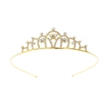 Eleganter goldener Prinzessinnen-Kronen-Haarreif mit funkelnden Strasssteinen für Mädchen - Klassische symmetrische Schmetterlings-Goldkrone (Stil 62)