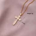 Collana con ciondolo a croce placcata in oro con zirconi bianchi e lunghezza di 3,1 cm - Croce 3